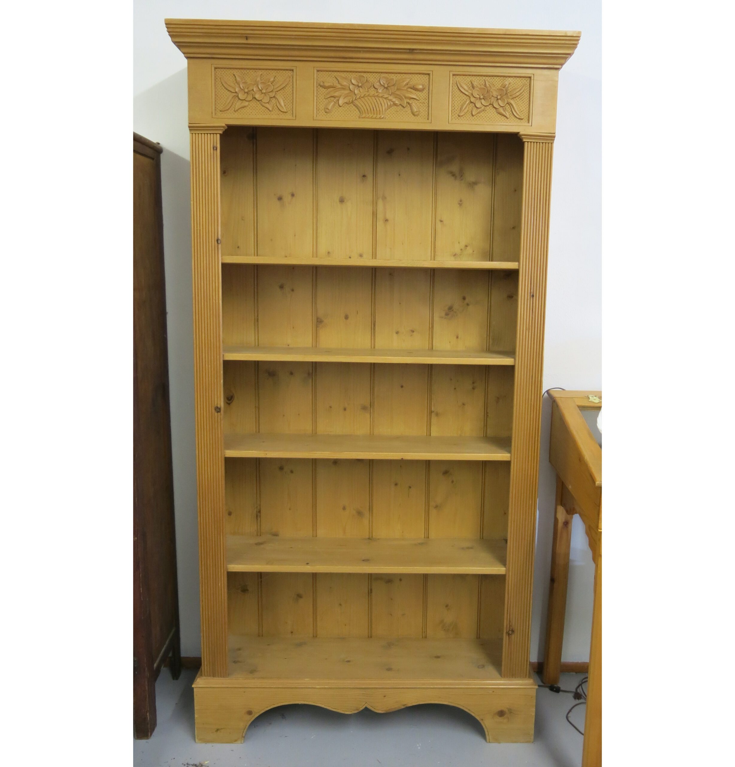 Wendover’s Ltd. of England Tall Carved Pine Bookcase