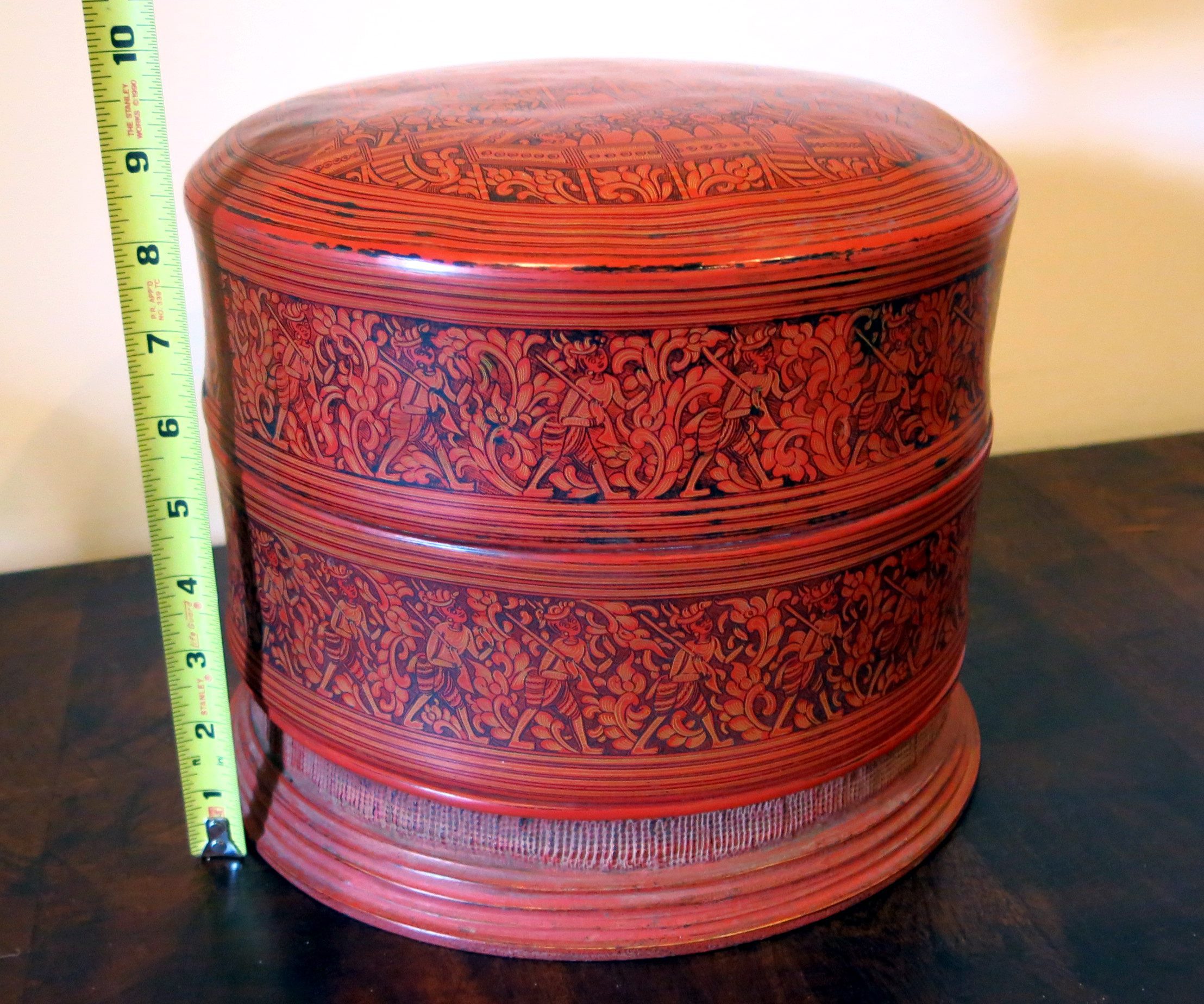 Burmese Three Tiered Lacquer Betel Box