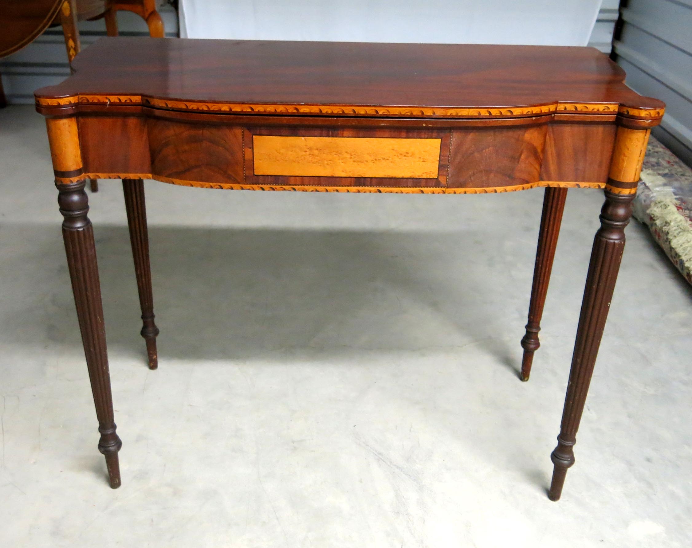 Federal Mahogany Games Table with Satinwood Inlay