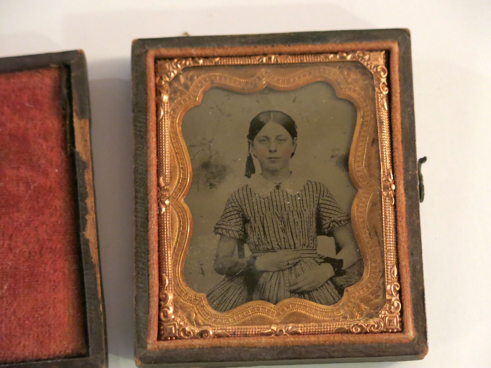 Antique Hand Tinted Pretty Girl Tintype