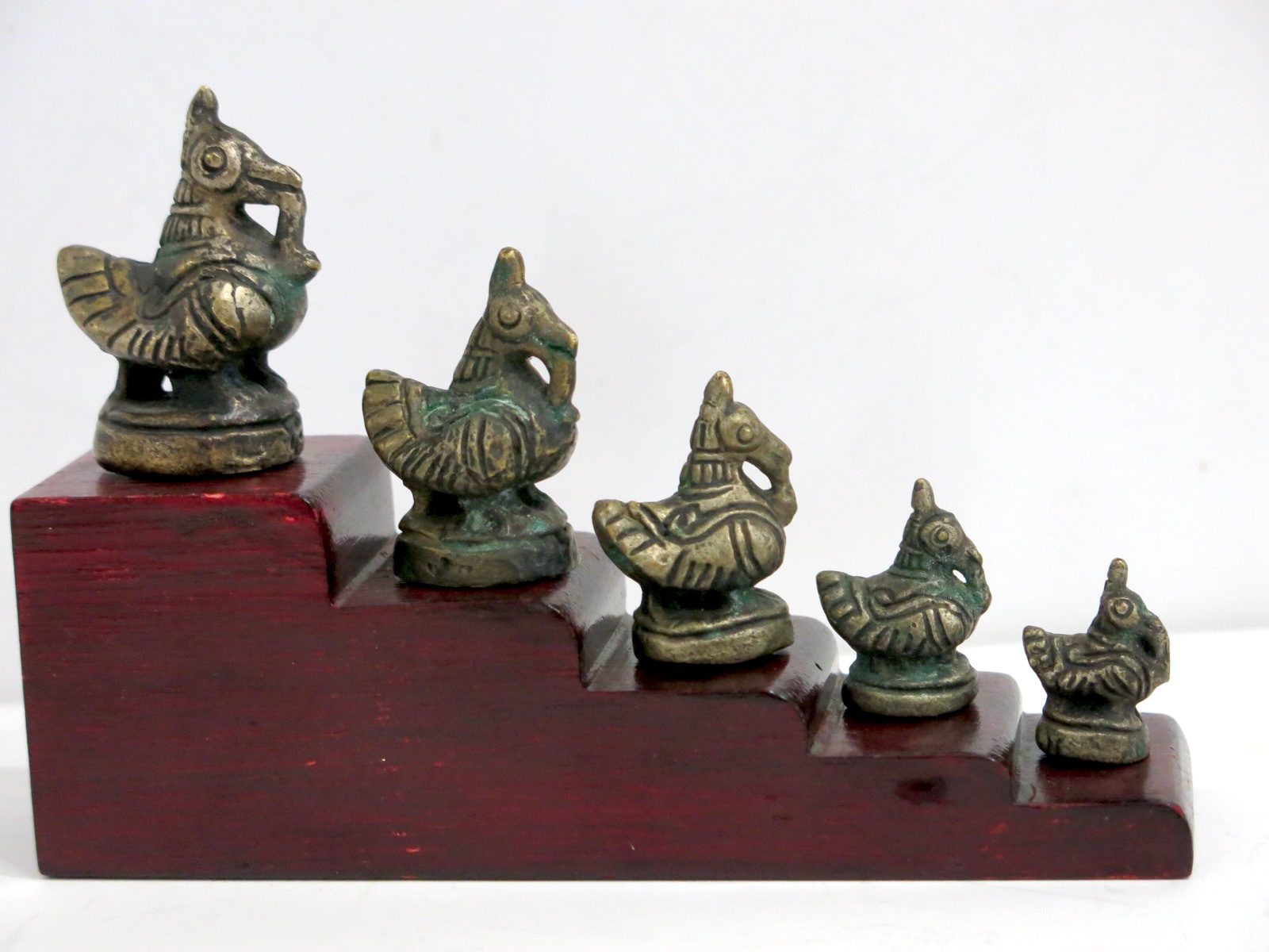 Burmese Opium Weights Set of 5 with Stand