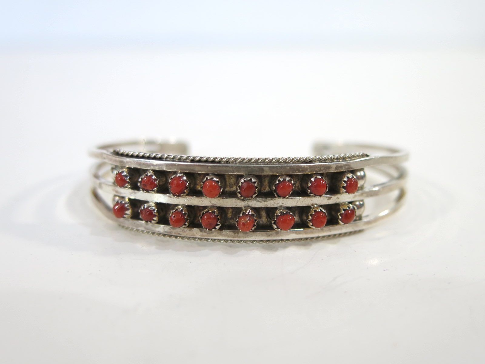 Zuni Petit Point Mediterranian Coral Cuff