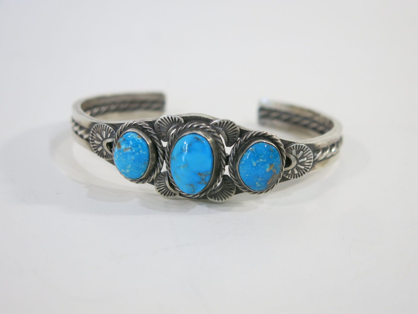 Sheila Tso Navajo Blue Ridge Turquoise Cuff