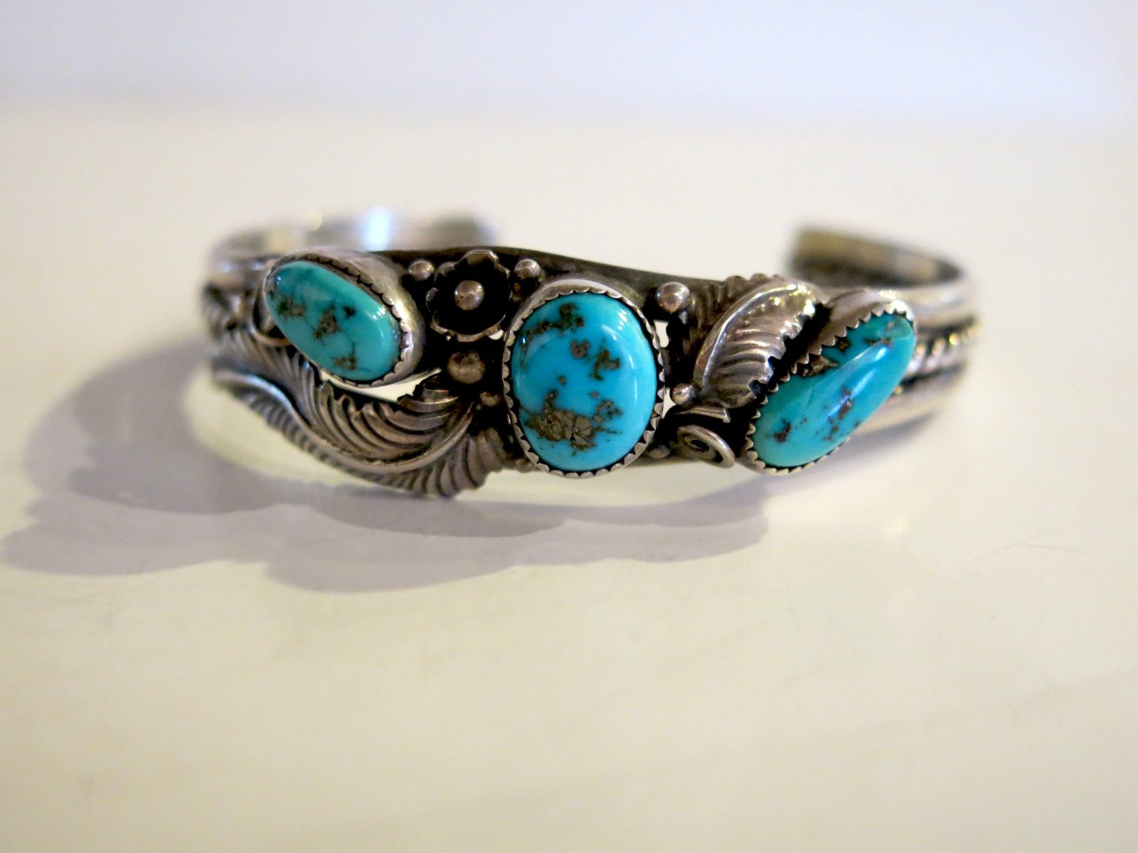 Tom Willeto Sterling Kingman Turquoise Cuff Bracelet